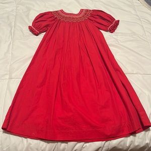 Red Smocked Mom&Me Dress. Size 5